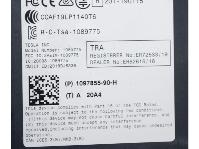 Блок комфорта 109785590H, 109785500E Tesla Model 3