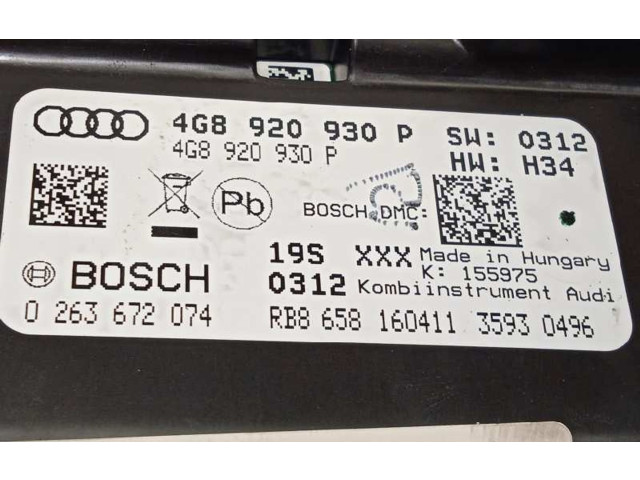 Přístrojová deska Audi A6 C7 2012 4G8920930P, 0263672074