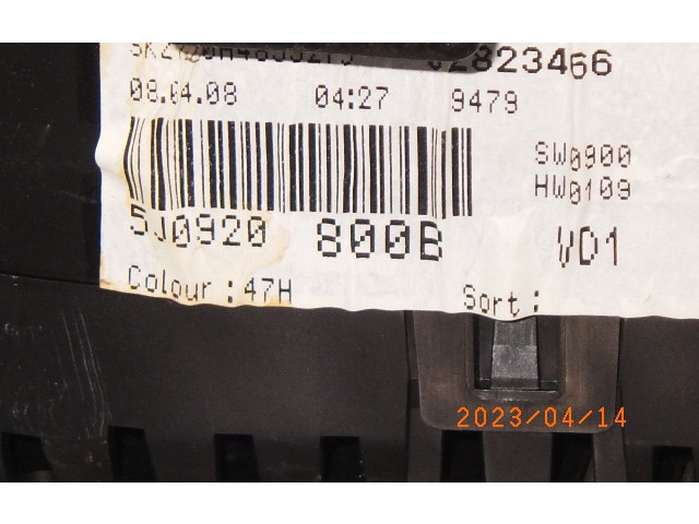 Панель приборов 5J0920800E Skoda Fabia Mk2 (5J)