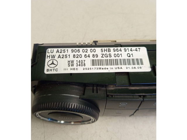 Блок управления климат-контролем A2518206489, A2519060200 Mercedes-Benz ML W164