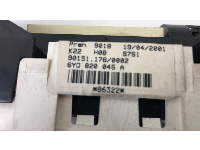 Блок управления климат-контролем 6Y0820045A   Skoda Fabia Mk1 (6Y)