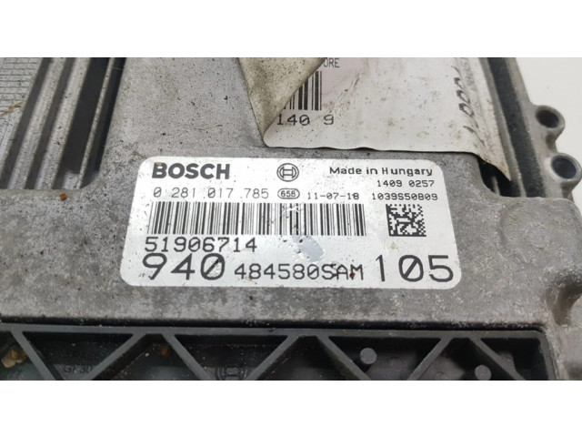 Блок управления двигателя 51906714, 0281017785 Alfa Romeo Giulietta