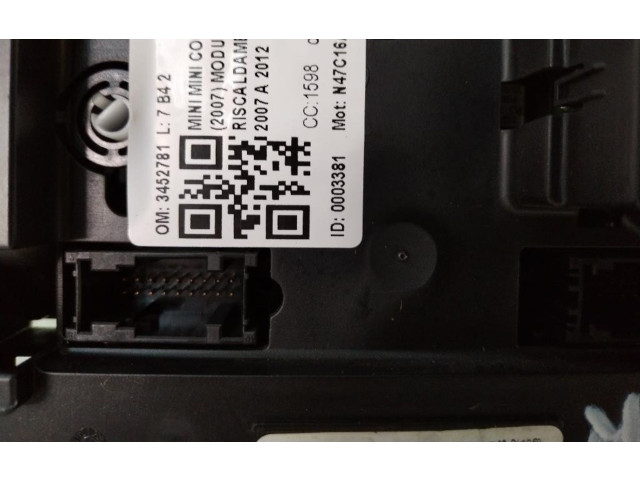 Steuergerät Klimaanlage 3452781, 3452781 Mini One - Cooper Coupe R56