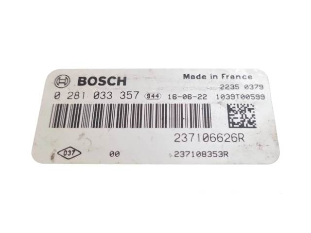 Řídící jednotka 0281033357, 237106626R Opel Vivaro 2017