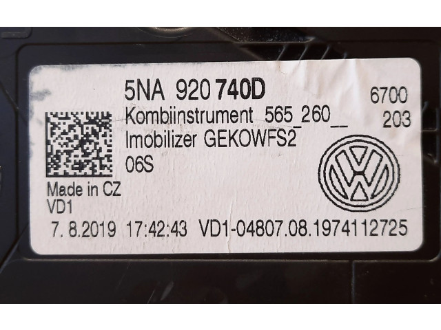 Přístrojová deska Volkswagen Tiguan 2016 5NA920740D, 5NA920740D