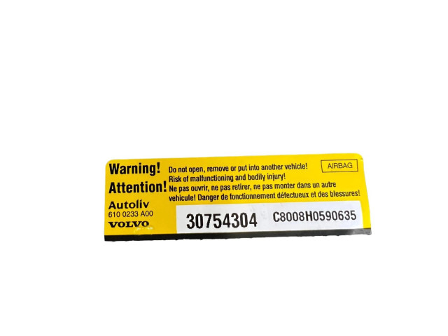 Подушка безопасности водителя 6100233A00, 30754304   Volvo XC90