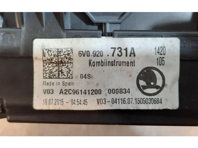 Панель приборов 6V0920731A Skoda Fabia Mk3 (NJ)