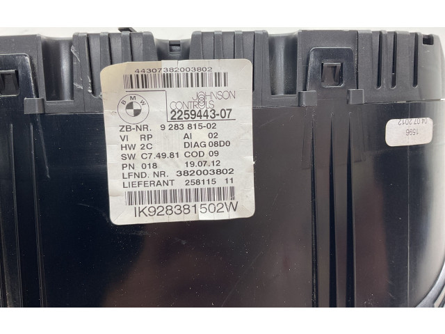 Přístrojová deska BMW X1 E84 2013 9283815, 382003802