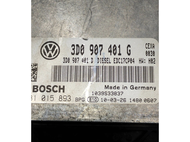 Блок управления двигателем Блок управления 3D0907401D, 3D0907401G   Volkswagen Phaeton
