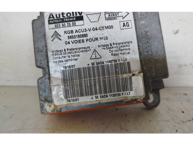 Блок подушек безопасности 603602500, 9653190880 Citroen Berlingo
