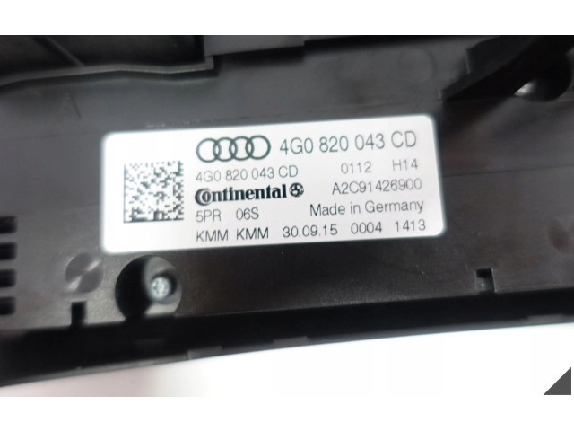 Блок управления климат-контролем 4G0820043CD   Audi A7 S7 4G