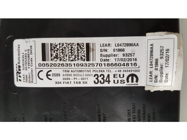 Подушка безопасности в сиденье 34165486, 0589P10071 Fiat 500X