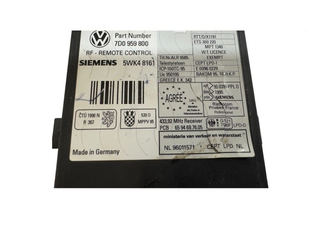 Блок управления центрального замка 7D0959800, 5WK48161   Volkswagen Transporter - Caravelle T4