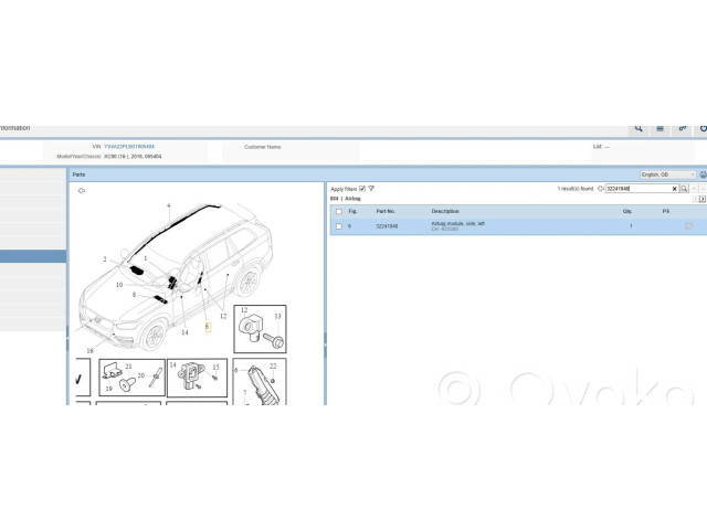 Подушка безопасности в сиденье 32241948, 15063021104S Volvo XC90