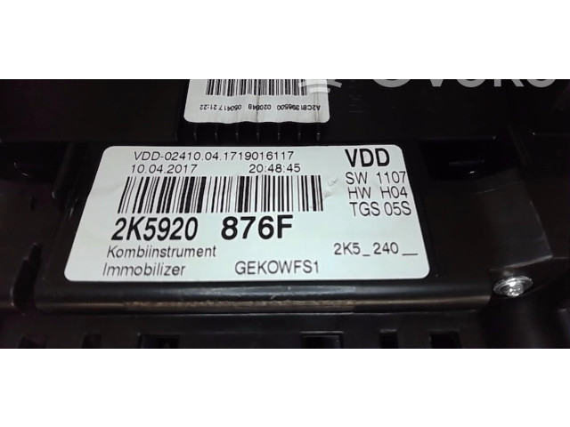 Přístrojová deska Volkswagen Caddy 2017 2K5920876F