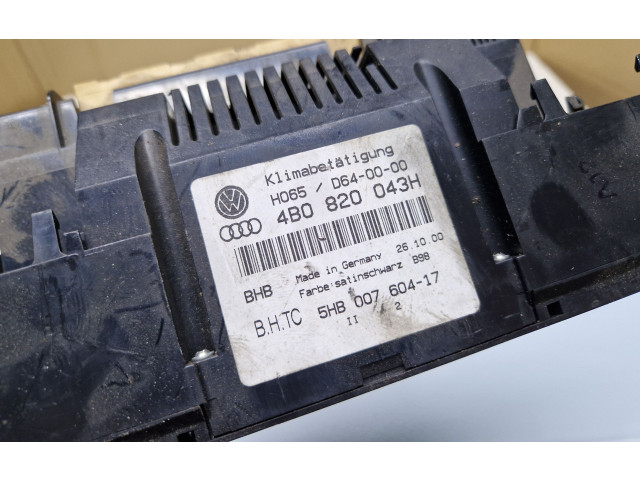 Блок управления климат-контролем 4B0820043H, 5HB00760417 Audi A6 S6 C5 4B