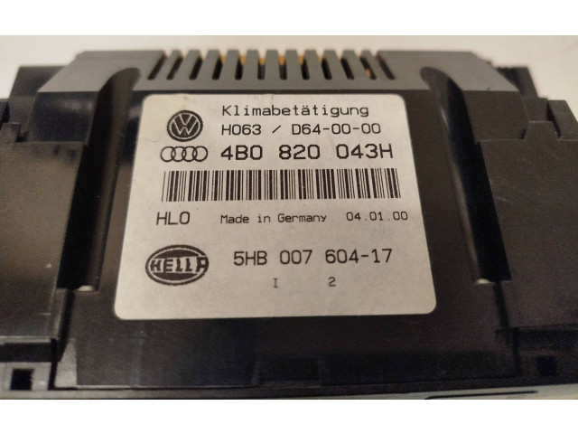 Блок управления климат-контролем 4B0820043H, 5HB00760417   Audi A6 S6 C5 4B