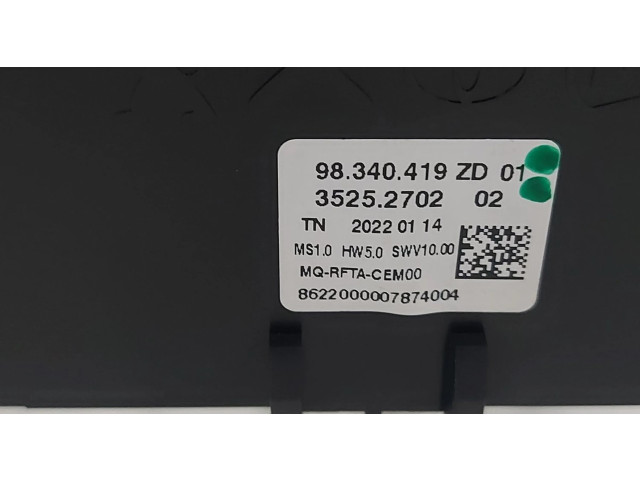 Блок управления климат-контролем 98340419ZD01, 3525.2702 Citroen Berlingo