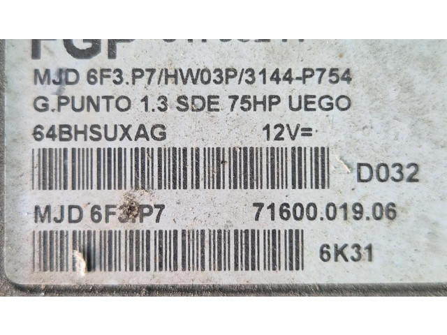 Комплект блоков управления 199A2000 Fiat Grande Punto