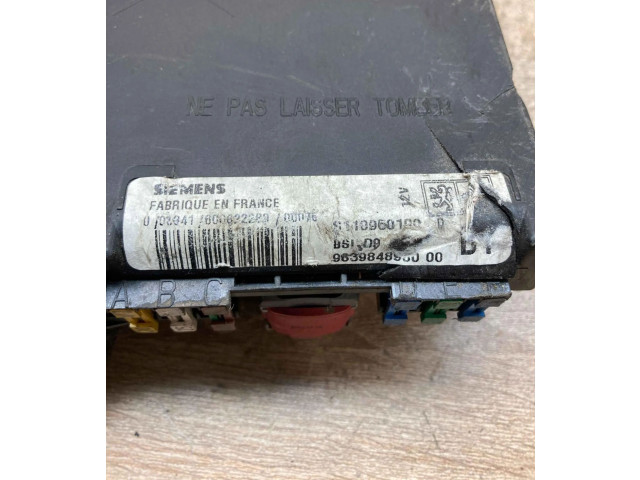 Pojistková skříňka 9639848980, S110950100D Peugeot 406 1996