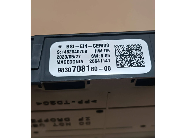 Pojistková skříňka 9830708180, 1482040709 Peugeot 208 2020