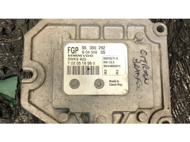 Блок управления двигателя 55355292, 5WK9403 Saab 9-3 Ver2