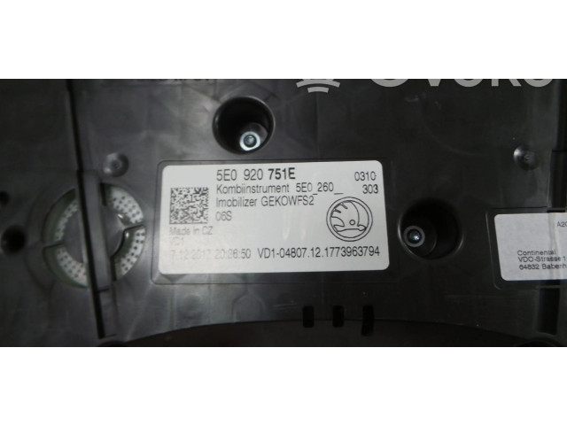 Панель приборов 5E0920751E   Skoda Octavia Mk3 (5E)       