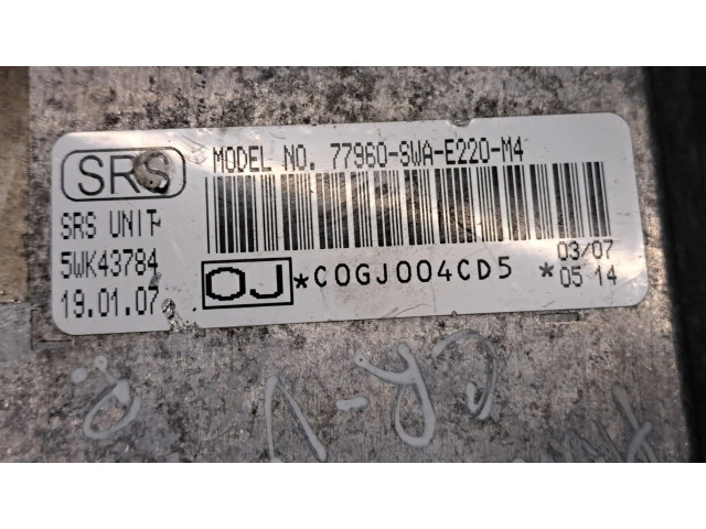 Блок подушек безопасности 77960SWAE220M4, 5WK43784 Honda CR-V