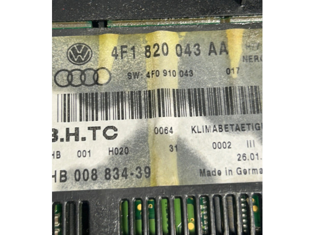 Блок управления климат-контролем 4F1820043AA, 4F0910043 Audi A6 S6 C6 4F