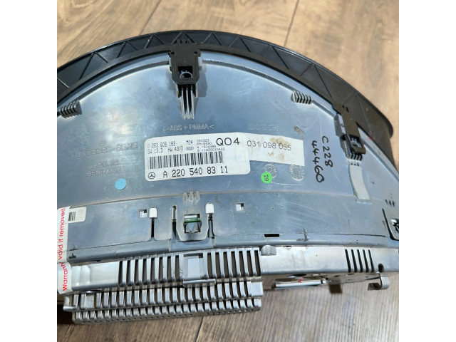 Přístrojová deska Mercedes-Benz S W220 1999 A2205408311, 0263605183