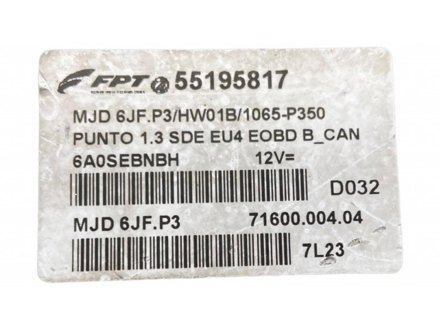 Řídící jednotka 55195817, 7160000404 Fiat Punto (188) 2005