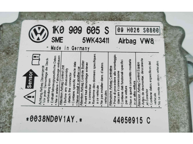 Блок подушек безопасности 1K0909605S Skoda Octavia Mk2 (1Z)