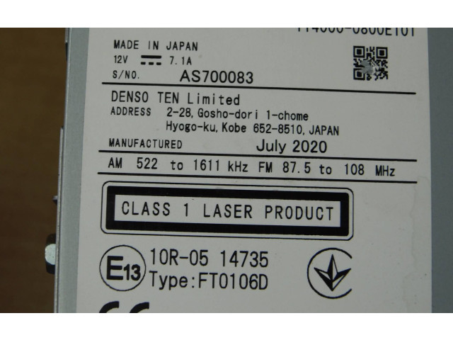 Pojistková skříňka Радио/ проигрыватель / навигация 8614033C80 Toyota Camry VIII XV70 2019