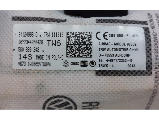 Подушка безопасности в сиденье 5G0880242, 5G0880242 Volkswagen e-Golf