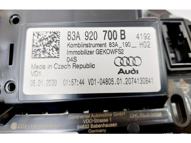 Панель приборов 83A920700B Audi Q3 F3