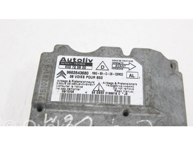 Блок подушек безопасности 603725800, 9662643680   Citroen C4 I
