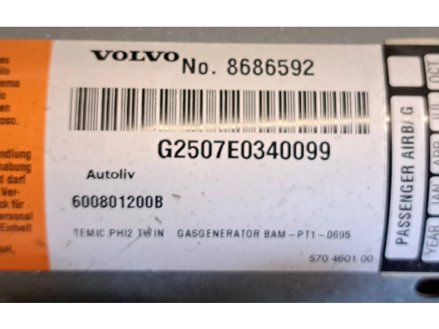 Подушка безопасности пассажира 8686592, 600801200B   Volvo XC90