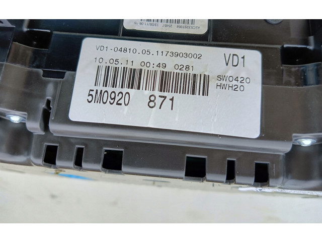 Панель приборов 5M0920871, 2012R   Volkswagen Golf Plus       