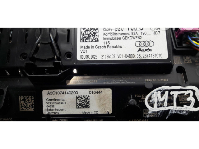Панель приборов 83A920700G Audi Q3 F3