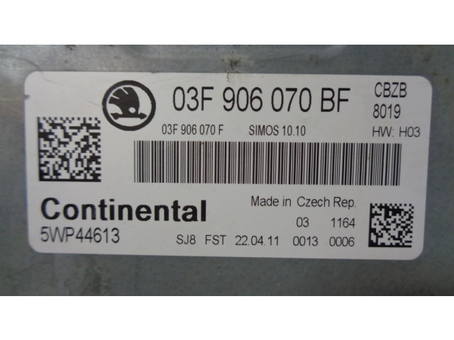 Блок управления двигателя 03F906070BF Skoda Yeti (5L)