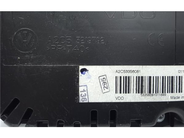 Přístrojová deska Volkswagen Passat Alltrack 2009 A2C53219792, A2C53356081