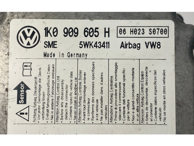 Блок подушек безопасности 1K0909605H, 5WK43411 Volkswagen Golf Plus