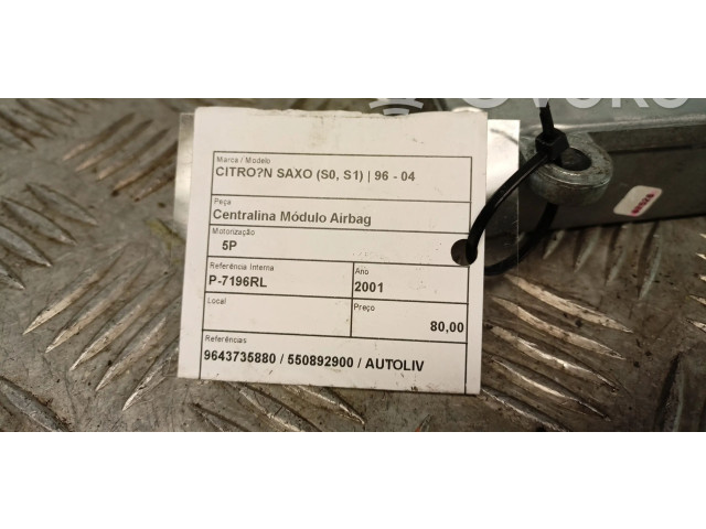 Блок подушек безопасности 9643735880   Citroen Saxo