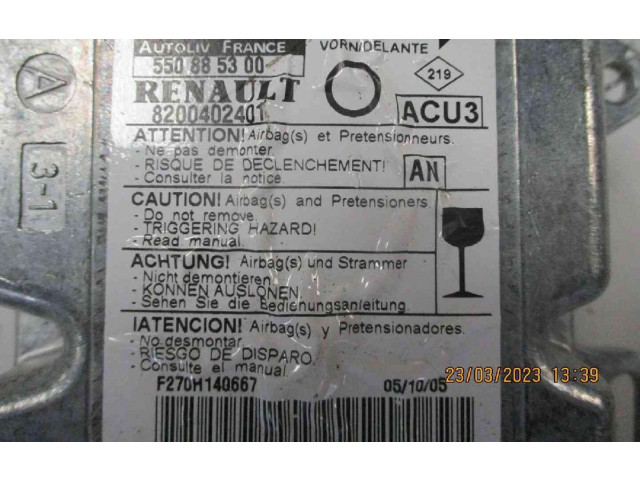 Блок подушек безопасности 8200402401, 8200402401 Renault Twingo I