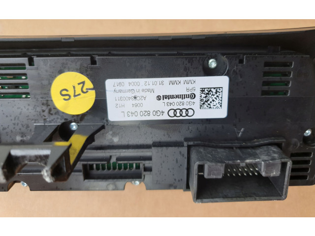 Блок управления климат-контролем 4G0820043L Audi A6 S6 C7 4G