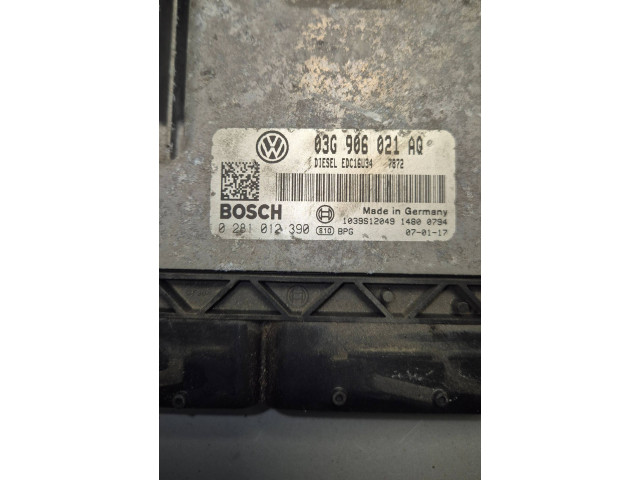 Блок управления двигателя 03G906021AQ, 0281012390 Volkswagen Caddy