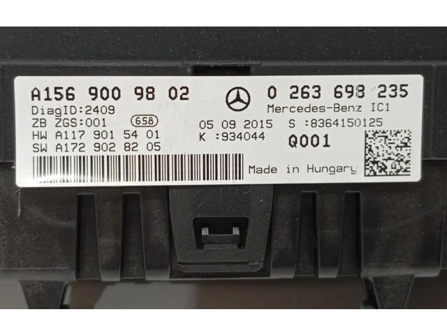 Přístrojová deska  Mercedes-Benz GLA W156 2016 A1569009802  