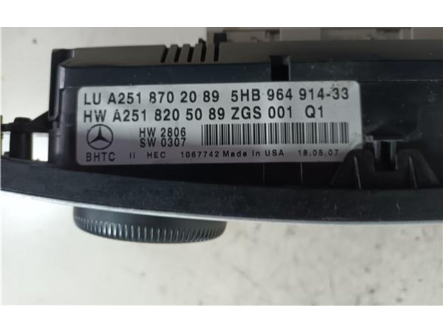 Блок управления климат-контролем 2518702089   Mercedes-Benz R W251