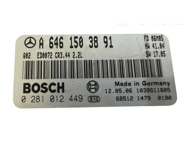 Řídící jednotka A6461503891, 1039S11605 Mercedes-Benz C W203 2006