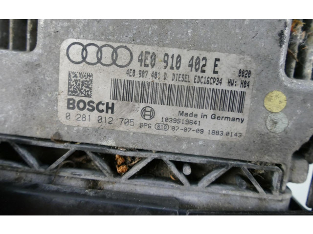Блок управления двигателем Блок управления 4E0910402E Audi A8 S8 D3 4E